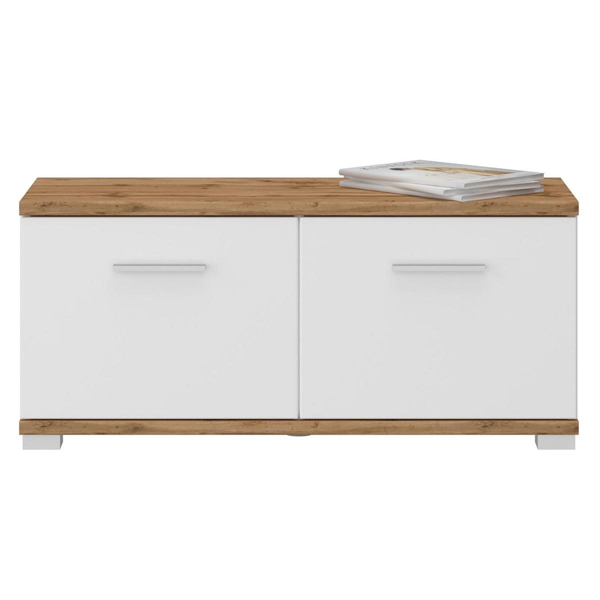 SITZBANK BILBAO Wotan Eiche/weiß - Eiche Wotan/Weiß, Holzwerkstoff (90/40/34cm) - CARO-Möbel