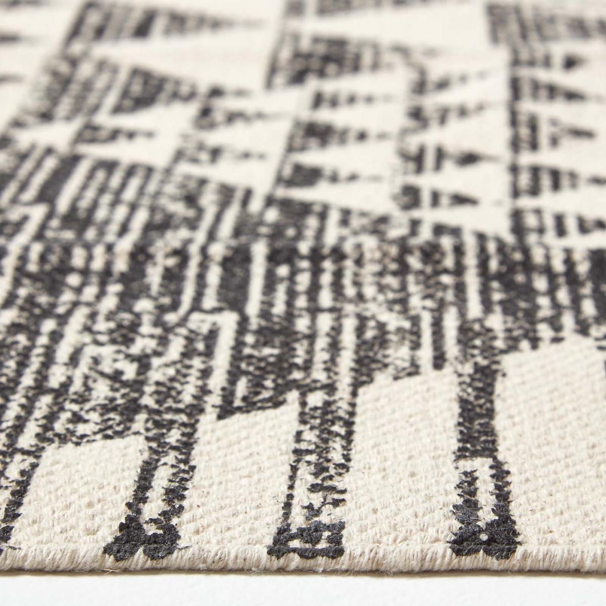 BAUMWOLLTEPPICH-LÄUFER Delphi geometrisch 66/200 cm - Schwarz, Textil (66/200cm) - Homescapes