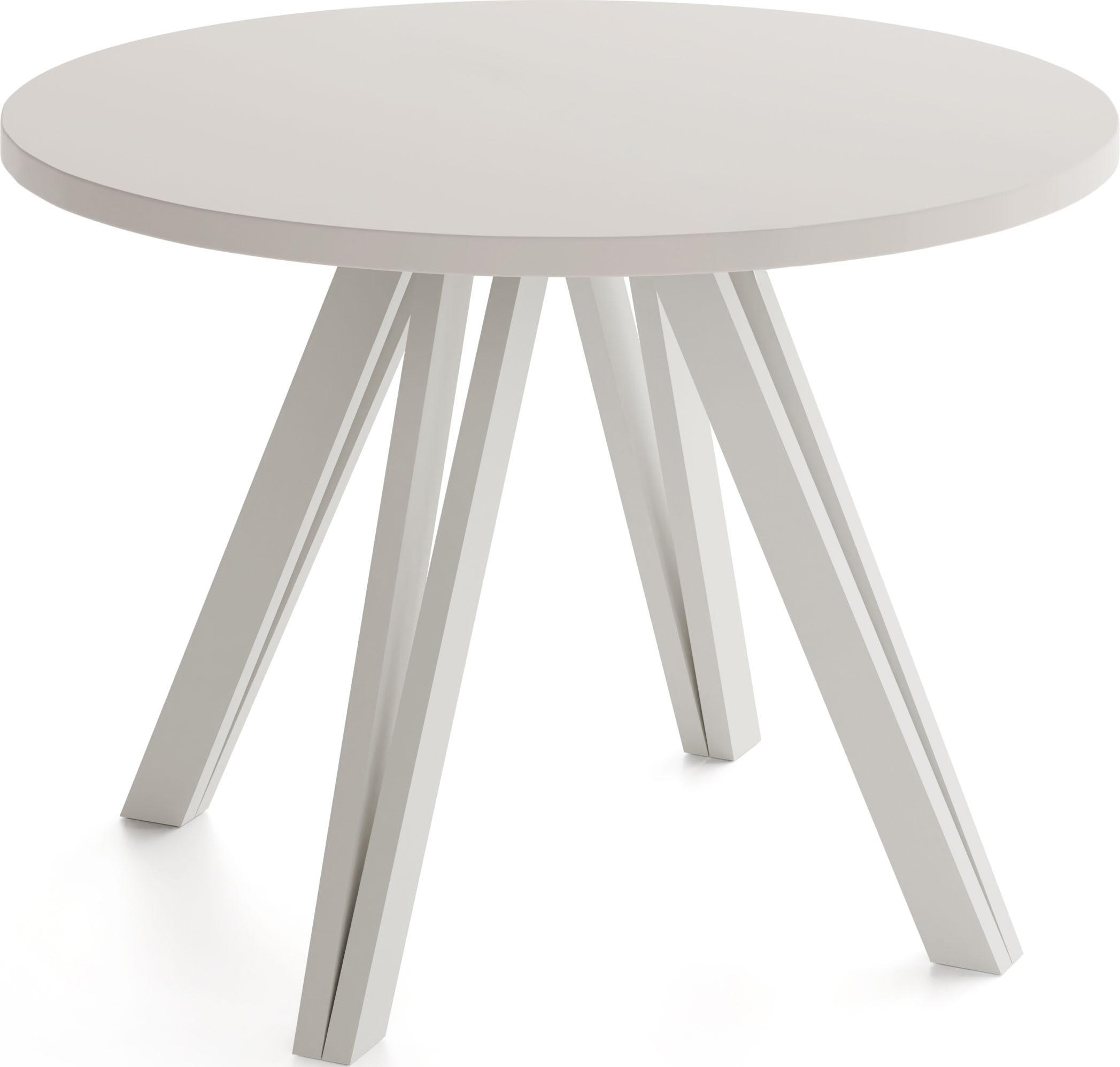 ESSTISCH Ravero runder ausziehbarer, Kaschmir 100/100/77 cm - Kaschmir, Holz/Holzwerkstoff (100/100/76.5cm) - WFL GROUP