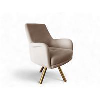SESSEL Valerie In Elisa Velvet - Beige, Holzwerkstoff/Textil (74/100/92cm) - Fun Möbel
