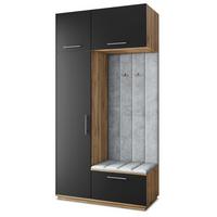 GARDEROBENSCHRANK REMA 120/240/60 cm Modern Eiche Wotan - Eiche Wotan/Hellgrau, Holzwerkstoff (120/240/60cm) - MASSENO