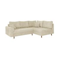 ECKSOFA Sigurd Beige Chenille - Ottomane rechts - Beige/Braun, Holz/Textil (231/161cm) - S-Style Möbel