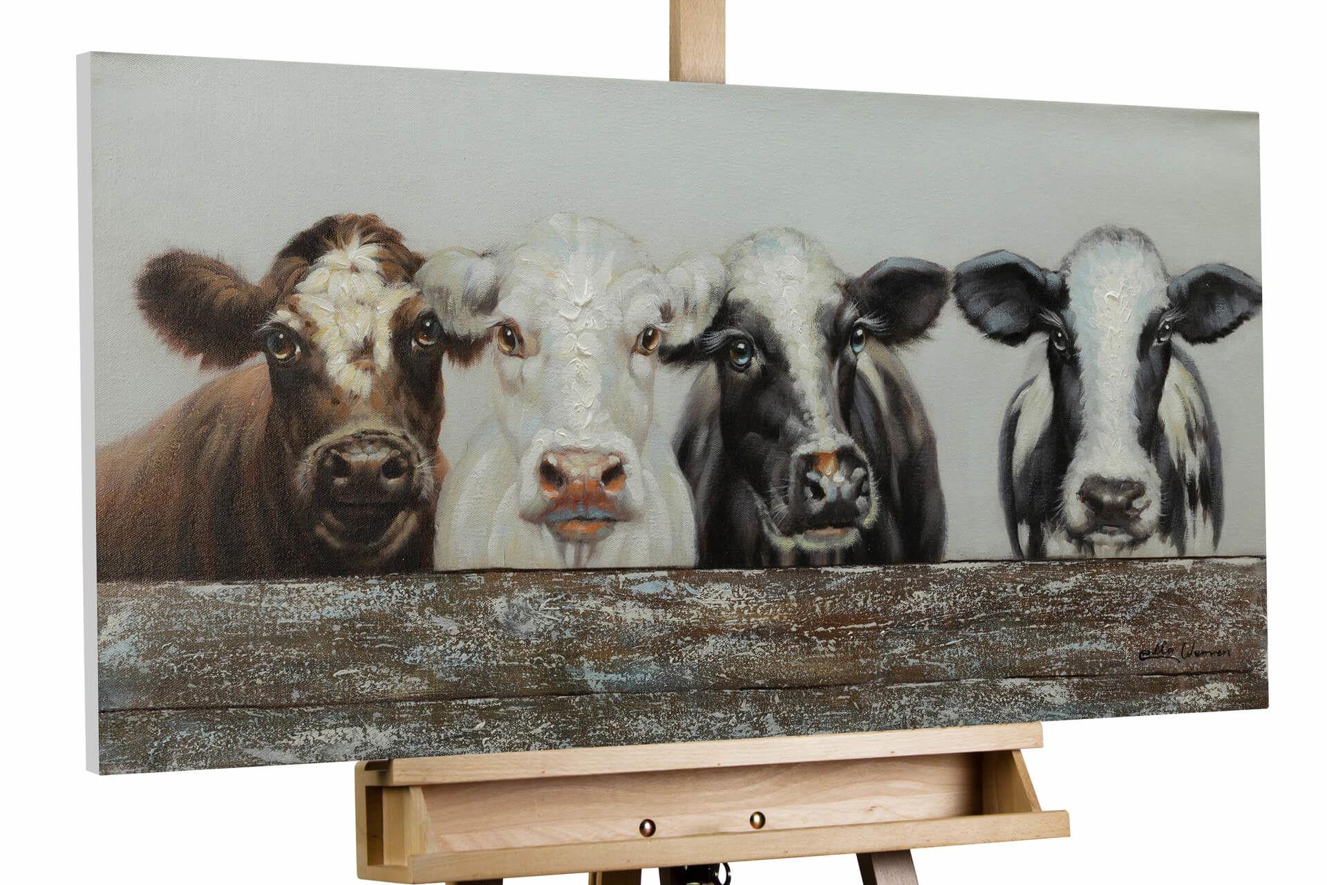 ÖLGEMÄLDE 100/50 cm - Schwarz/Weiß, Holz/Textil (100/50cm) - KUNSTLOFT
