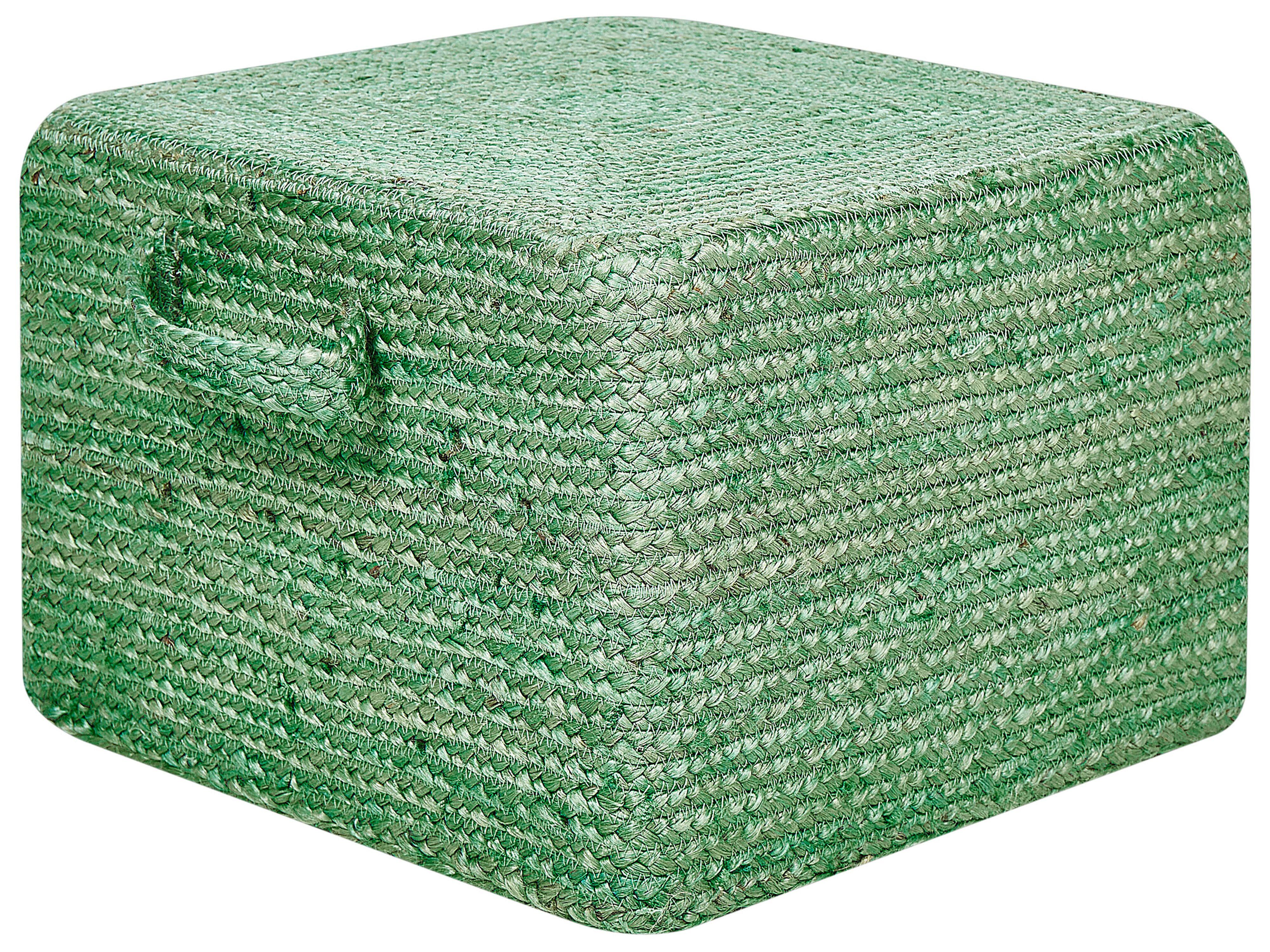 POUF Dhadar 45/45/30 cm - Grün, Naturmaterialien (45/30/45cm) - Beliani