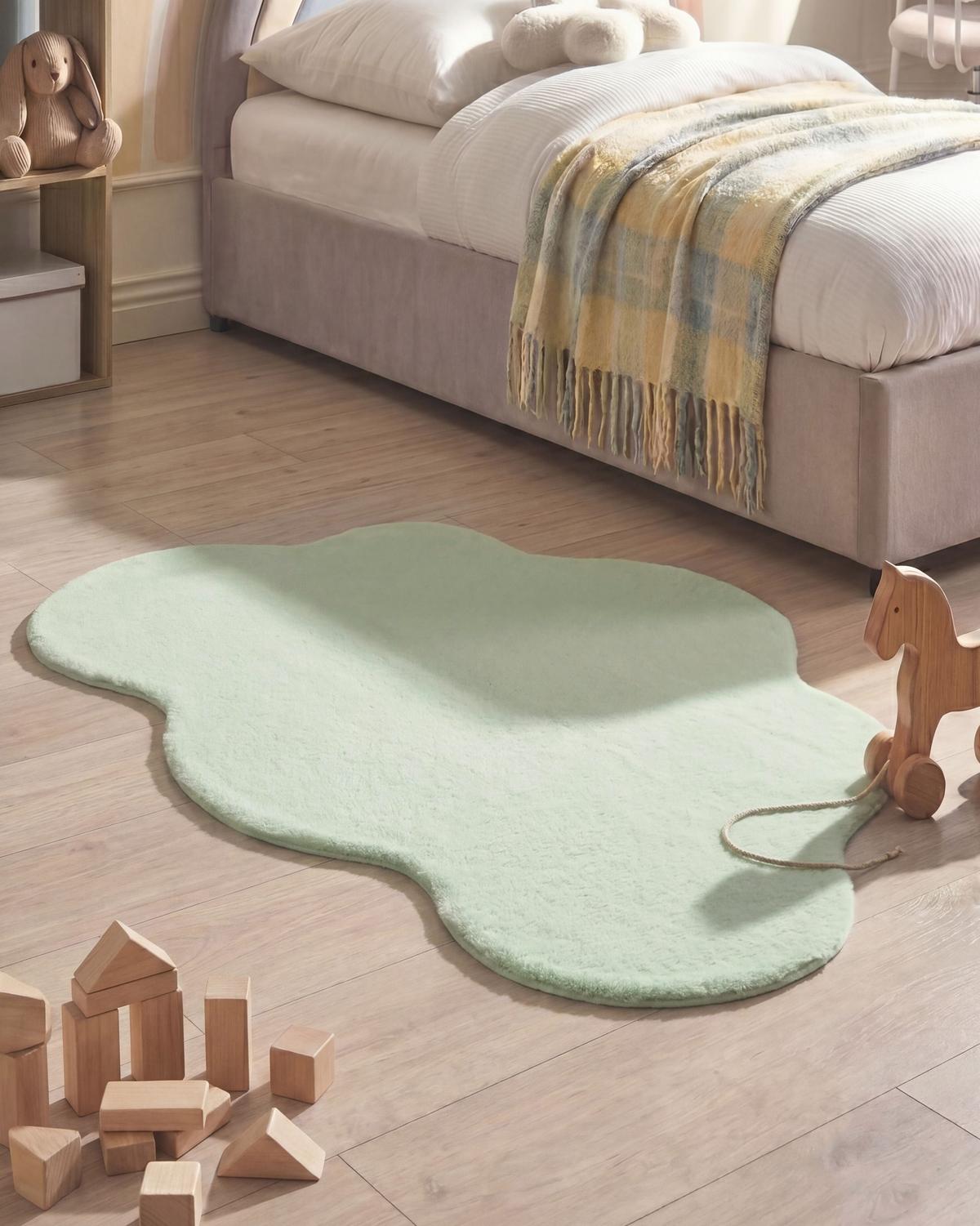 TEPPICH Hellgrün 80/120 cm Parson - Hellgrün/Grün, Kunststoff (120/80cm) - Beliani