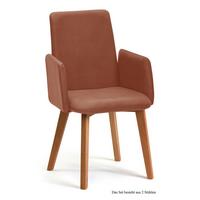 ARMLEHNSTUHL (2er-Set) Darcie 52x92x60 Eiche geölt/Cognac - Cognac/Eichefarben, Kunststoff (60/92/52cm) - 58aufmkessel