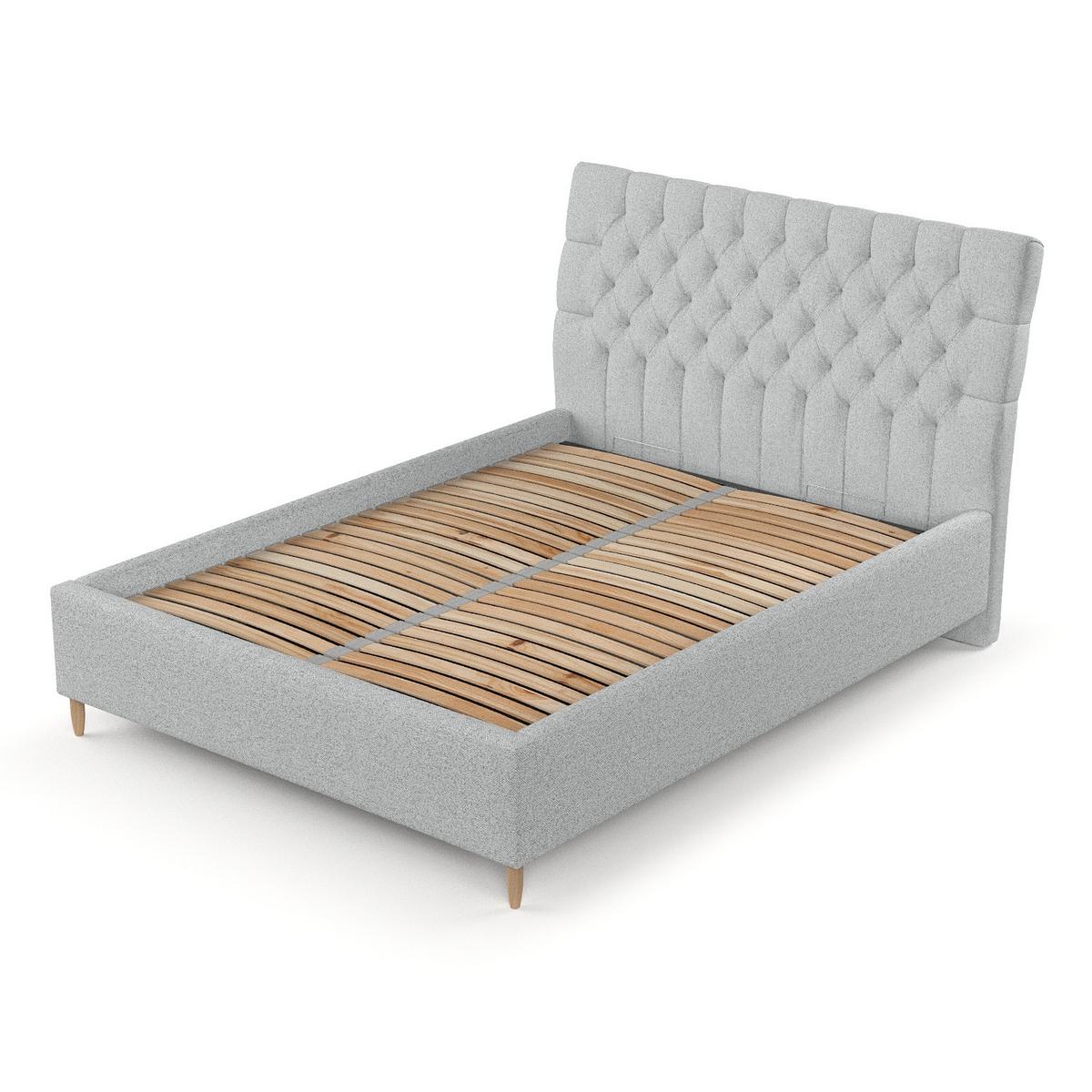 POLSTERBETT Lira 120/200 cm Hellgrau im Riva Stoff - Hellgrau/Naturfarben, Holz/Holzwerkstoff (120/200cm) - AltaBeds