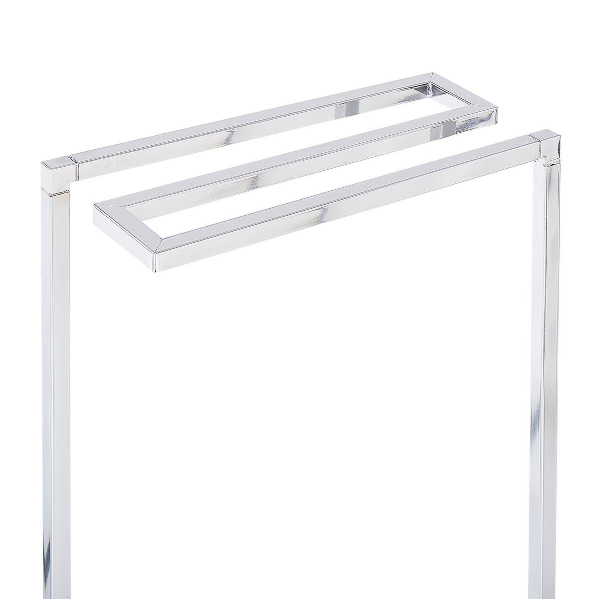 HANDTUCHSTÄNDER Stahl silber 42 x 83 cm Garcitas - Silberfarben, Metall (42/83/19cm) - Beliani