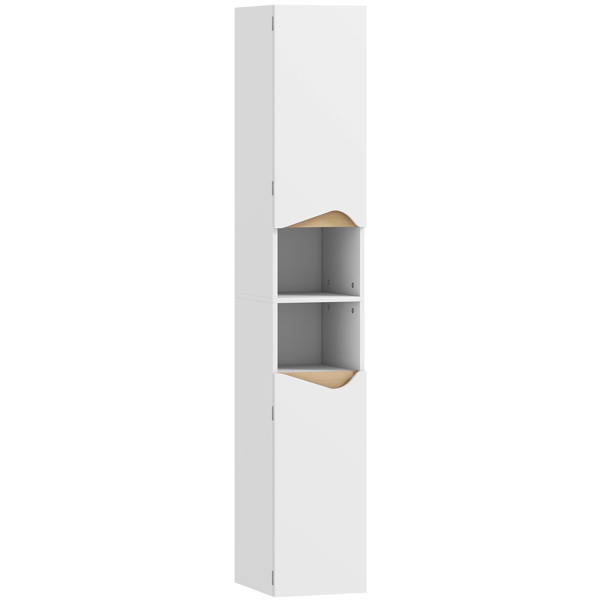 BADEZIMMERSCHRANK Spanplatte Weiß - Weiß, Holzwerkstoff (30/180.5/34.6cm) - HOMCOM