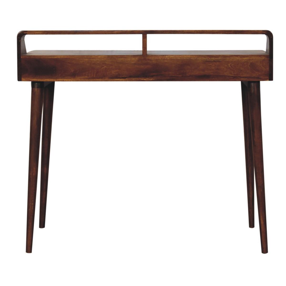 KONSOLE Elevated Kastanie, 2 Schubladen, Dunkelbraun - Dunkelbraun/Messingfarben, Mangoholz/Holz (45/100/88cm) - Artisan Furniture