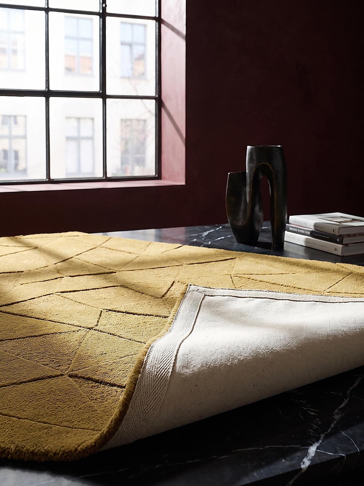 WOLLTEPPICH handgetuftet DEBEN, Splitterformen, Ocker, 200 x 290 cm - Gelb, Textil (200/290cm) - KADIMA DESIGN