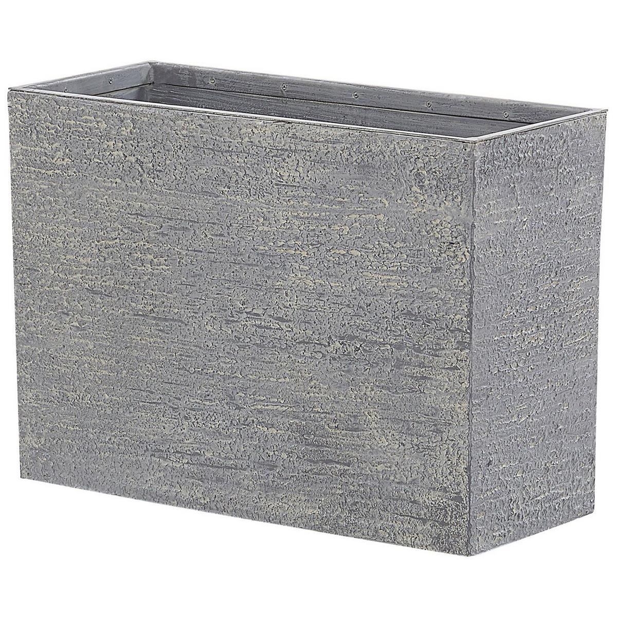BLUMENTOPF grau rechteckig 34/80/56 cm Edessa - Grau, Stein (56cm) - Beliani