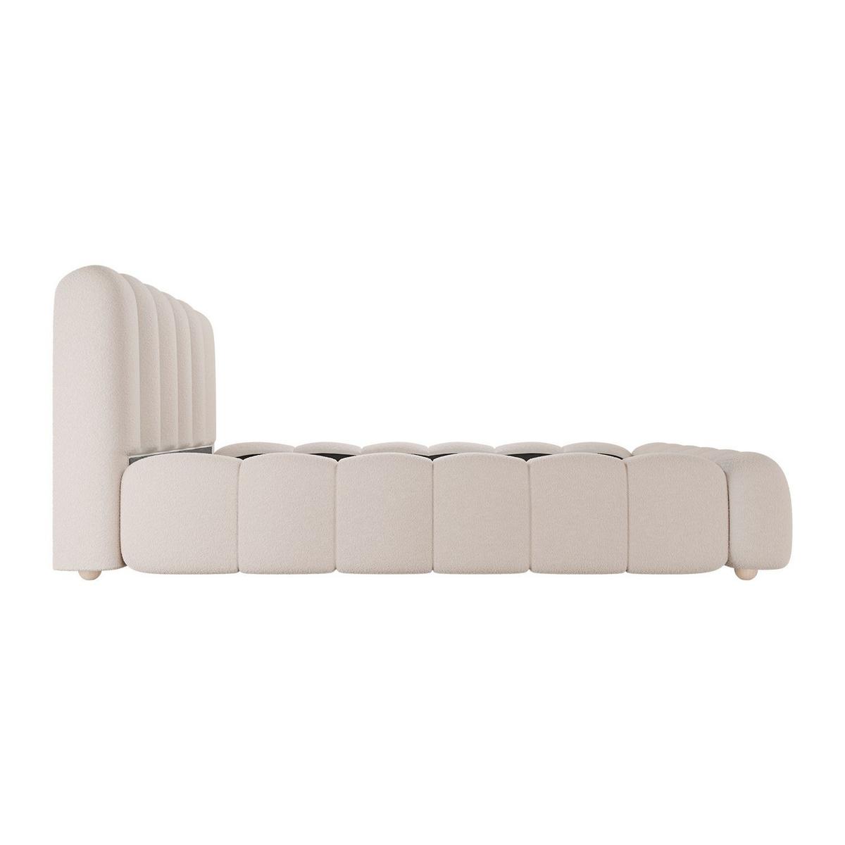 POLSTERBETT Catania 140x200 cm Beige Bouclé - Beige, Textil (140/200cm) - Juskys