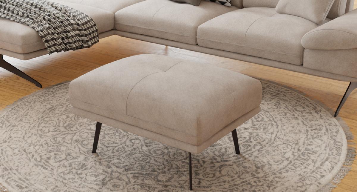 HOCKER Loris Beige Samt - Beige/Schwarz, Holz/Textil (83/47/62cm) - S-Style Möbel