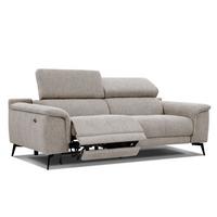 RELAXSOFA FIERO 3-Sitzer mit 1 Relaxfunktion, taupe - Taupe/Schwarz, Holzwerkstoff/Textil (212/82/103cm) - Wozimo