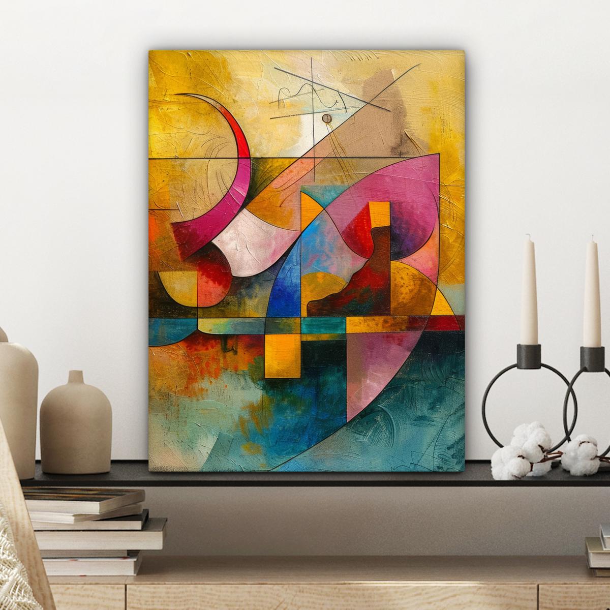 LEINWANDBILD Kunst - Abstrakt - Modern Room Decor 30x40 cm - Gelb, Textil (30/40cm) - MuchoWow