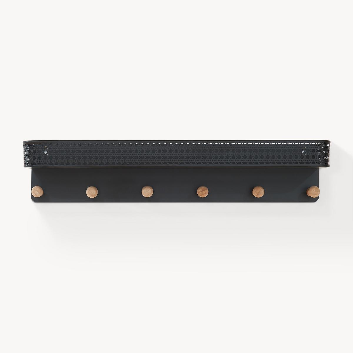 WANDGARDEROBE Jäller - Schwarz, Metall (60/12/13.5cm) - [en.casa]