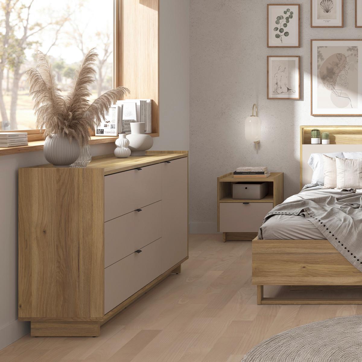 KOMMODE Donna Kaschmir - Beige, Holzwerkstoff (134/86/42cm) - Petits-meubles