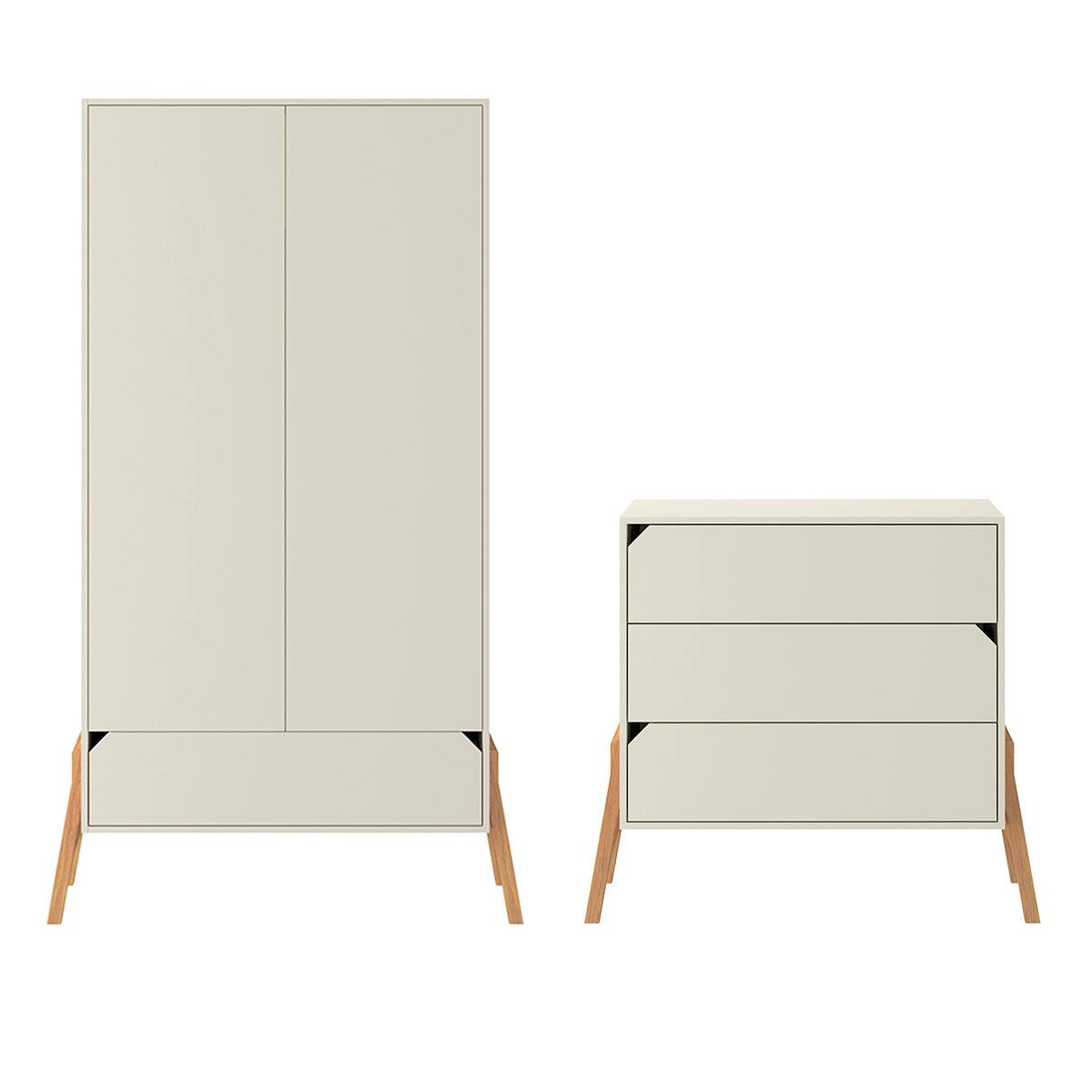 BABYZIMMER 2-teilig Lotta Kaschmir - Kaschmir, Holzwerkstoff (107/91/50cm) - Petits-meubles