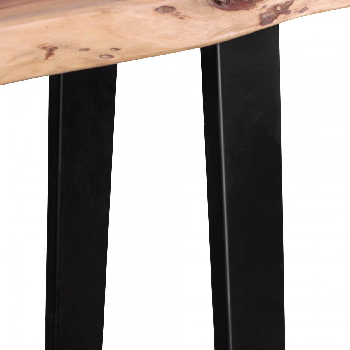 KONSOLENTISCH – Akazienholz, Landhausstil, robuste Metallfüße - Beige/Schwarz, Holz/Metall (45/120/75cm) - KADIMA DESIGN