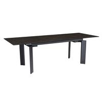 ESSTISCH Ausziehbar Keramik Glas Marmoroptik 180-240 MALTA, Schwarz 180x95x77 cm - Schwarz, Glas/Metall (95/180/77cm) - KADIMA DESIGN