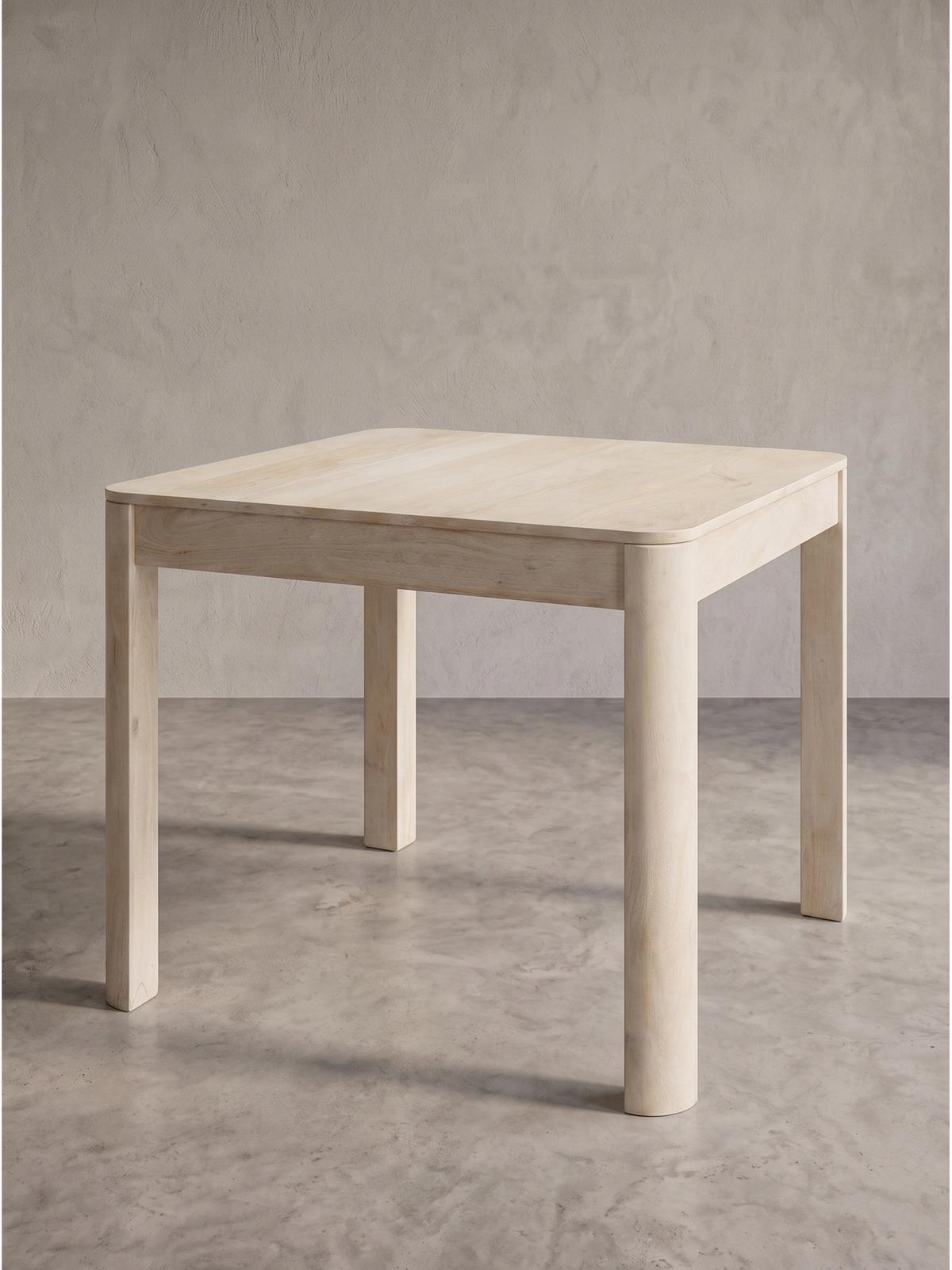 ESSTISCH CHARENTE, Mango Massivholz, handgefertigt, Weiß-Mango, 80 x 80 x 76 cm - Beige/Weiß, Holz (80/80/76cm) - KADIMA DESIGN