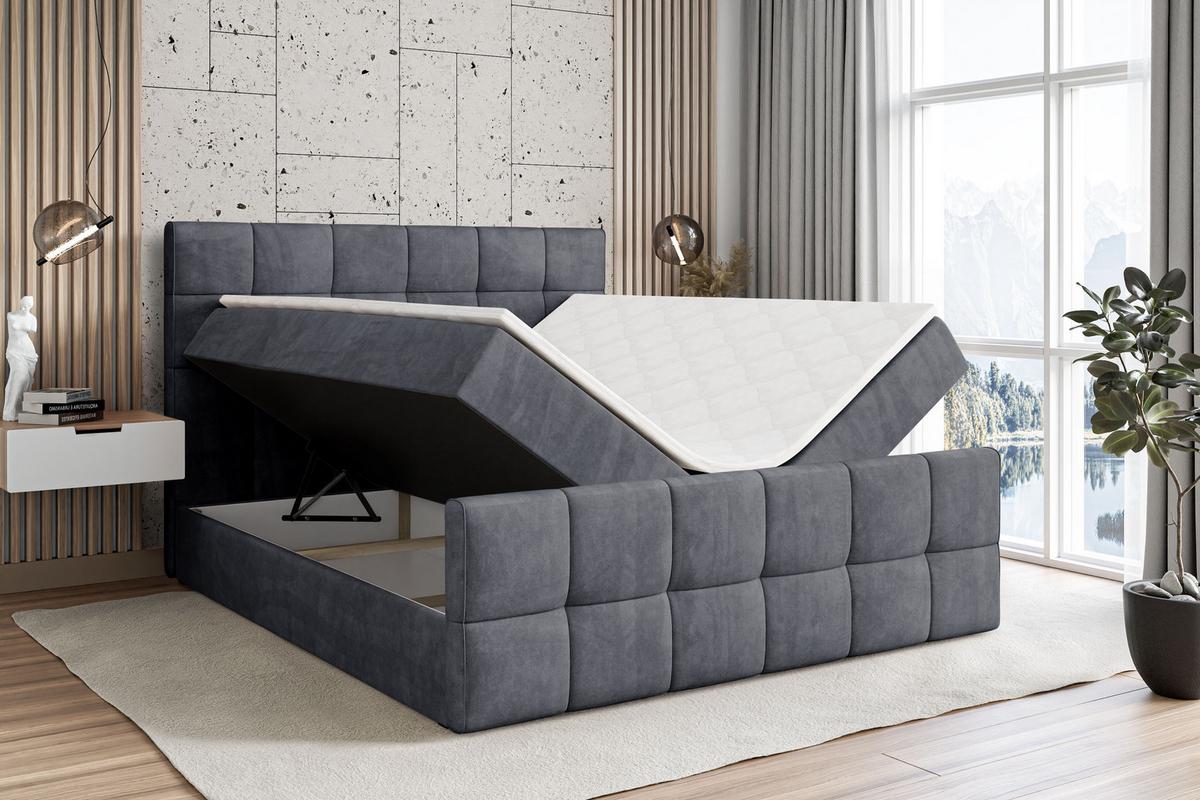 BOXBETT APO-Z - 140 x 200 - H4 - Dunkelgrau - Anthrazit, Holzwerkstoff (140/200cm) - ALTDECOR