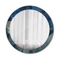 SPIEGEL Ø90 cm Rund mit Aufdruck - Blau, Glas (90/90/0.4cm) - TULUP