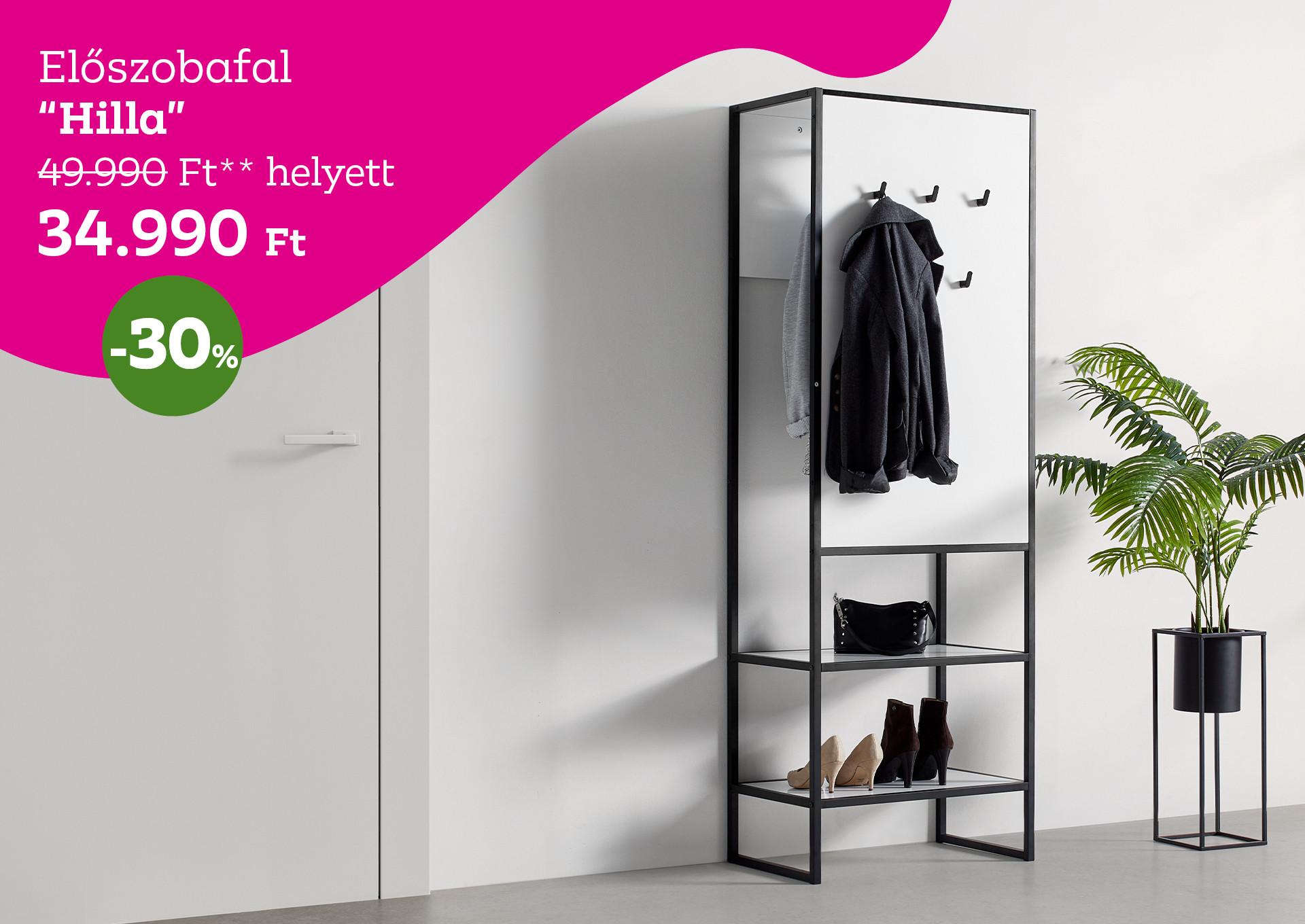 Előszobafal  HILLA 49990 Forint helyett 34990 Forint, kedvezmény mértéke 30%