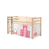 KINDERBETT Karolina 210x114x106 Massivholz Natur Textilset Princess 1 - Magenta/Kieferfarben, Holz (90/200cm) - 58aufmkessel