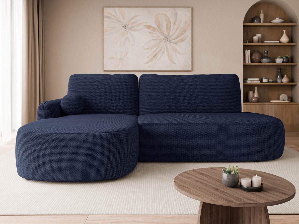 ECKSOFA Loridu O, Seite: Links - Schwarz/Dunkelblau, Holz/Kunststoff (274/174cm) - MIRJAN24