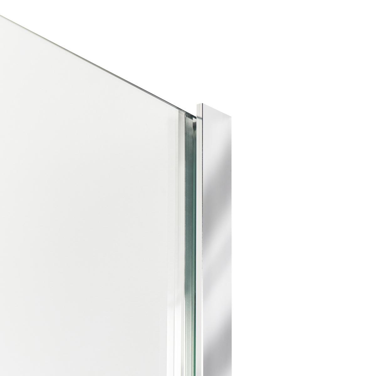 DUSCHWAND 100/190 cm Silber Ahaus - Transparent/Silberfarben, Glas (100/190cm) - Beliani