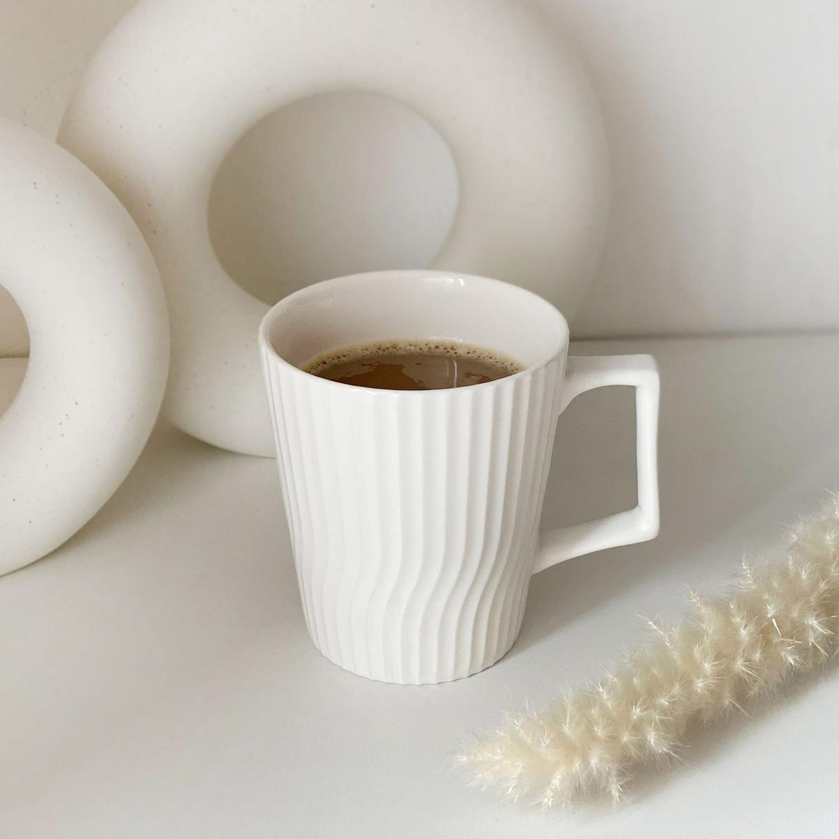 KAFFEETASSE 400 ml (2-tlg.) - Weiß, Keramik (9.4/10.5/12.5cm) - Intirilife