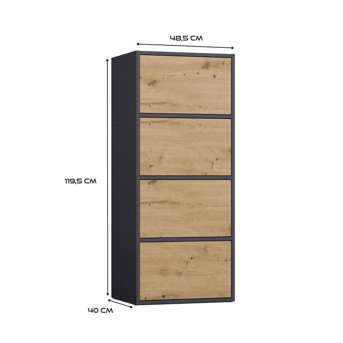 KOMMODE Anthrazit, Artisan 50/119/40 - Anthrazit, Holzwerkstoff (50/119/40cm) - RAUMHIRSCH FURNITURE
