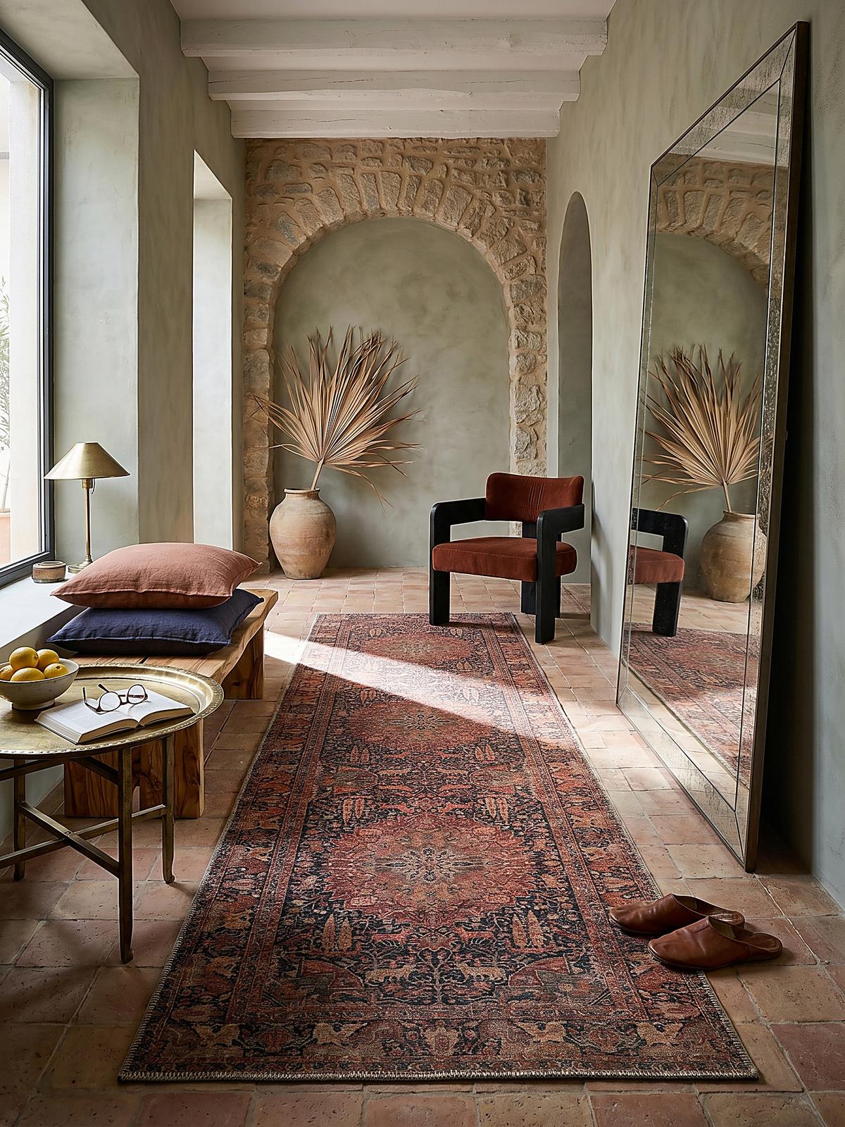 TEPPICH Waschbar HURST, orientalisch mit Medaillon, aus Polyester, Rot, 60 x 230 cm - Rot, Textil (230/60cm) - KADIMA DESIGN