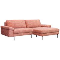 SOFA VISAO Pink Velvet - Schwarz/Rosa, Textil (236/86/160cm) - KAWOLA