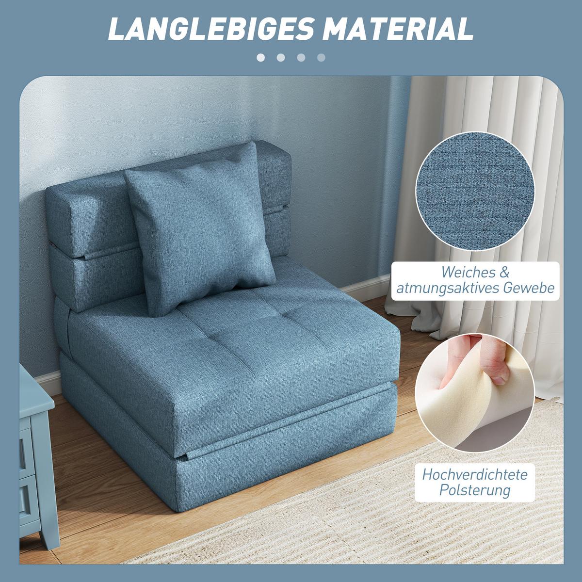SCHLAFSESSEL aus Polyester Schaumstoff Dunkelblau - Dunkelblau, Textil (70/61/70cm) - HOMCOM