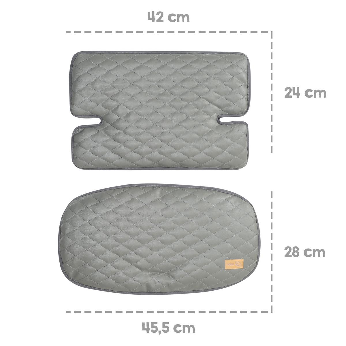 HOCHSTUHL-SITZVERKLEINERER 2-teilig Stone gesteppt - Grau, Textil (28/25/45.5cm) - Roba