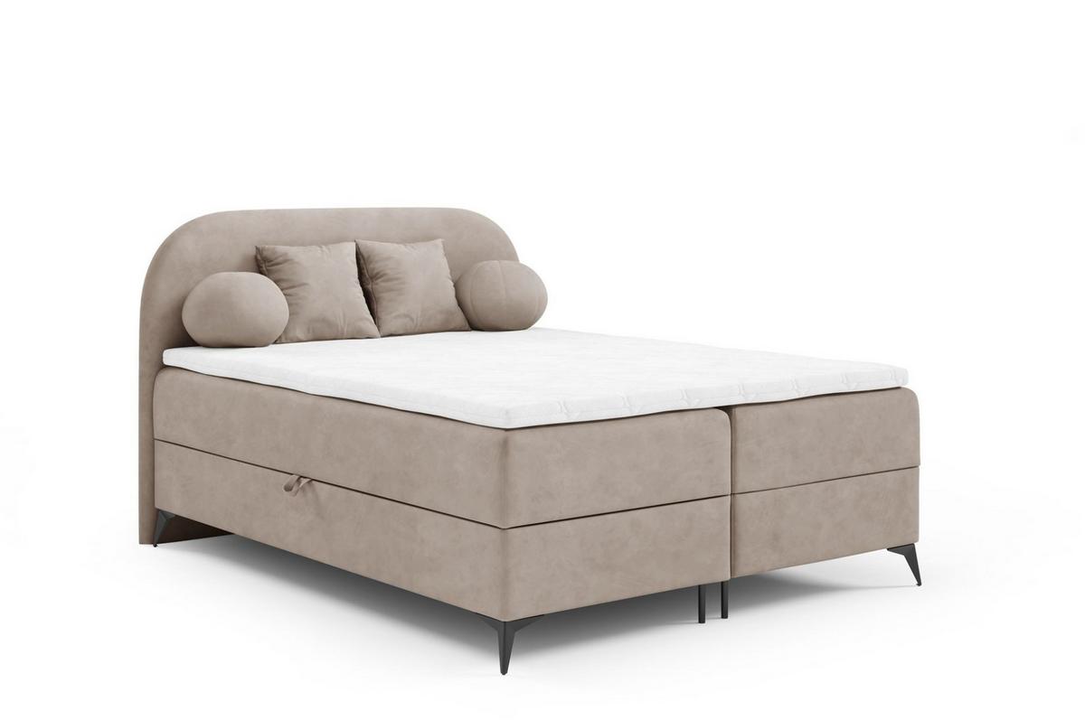 BOXBETT Gorgia - Beige, Holzwerkstoff/Textil (160/200cm) - Fun Möbel