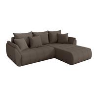 ECKSOFA mit Schlaffunktion Ottomane Rechts TOKO-L 277x194x86 Braun Bouclé - Schwarz/Braun, Holzwerkstoff/Kunststoff (277/194cm) - ALTDECOR