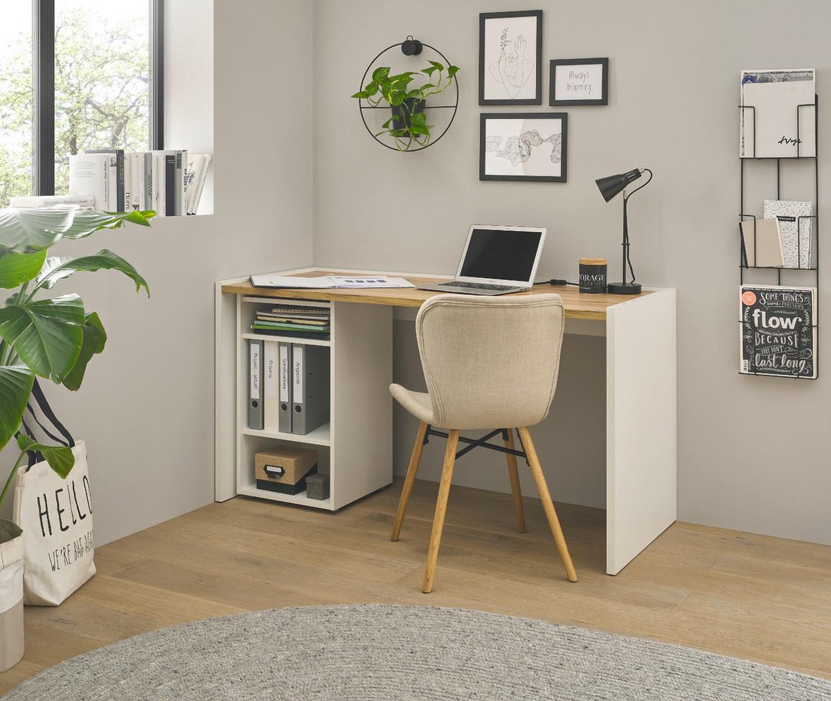 STANDCONTAINER Weiß matt, Eiche Wotan 40 x 70 cm, Aktenregal mit 3 Fächern - Eiche Wotan/Weiß, Holzwerkstoff/Kunststoff (40/70/40cm) - Furn.Design