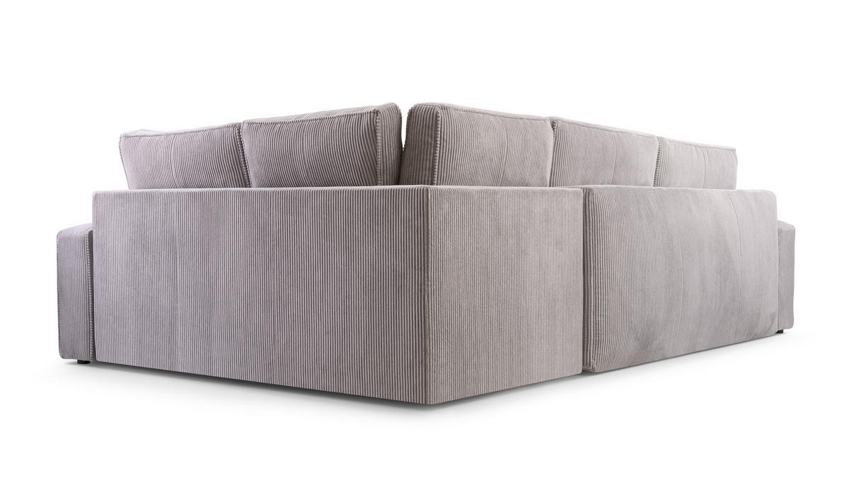 ECKSOFA L Form Treville Grau 296/196/94 cm – Rechts, mit Bettkasten und Schlaffunktion - Schwarz/Grau, Kunststoff/Textil (296/196cm) - AX Living