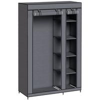 KLEIDERSCHRANK Vliesstoff Stahl Grau - Grau, Textil/Metall (45/175/110cm) - HOMCOM