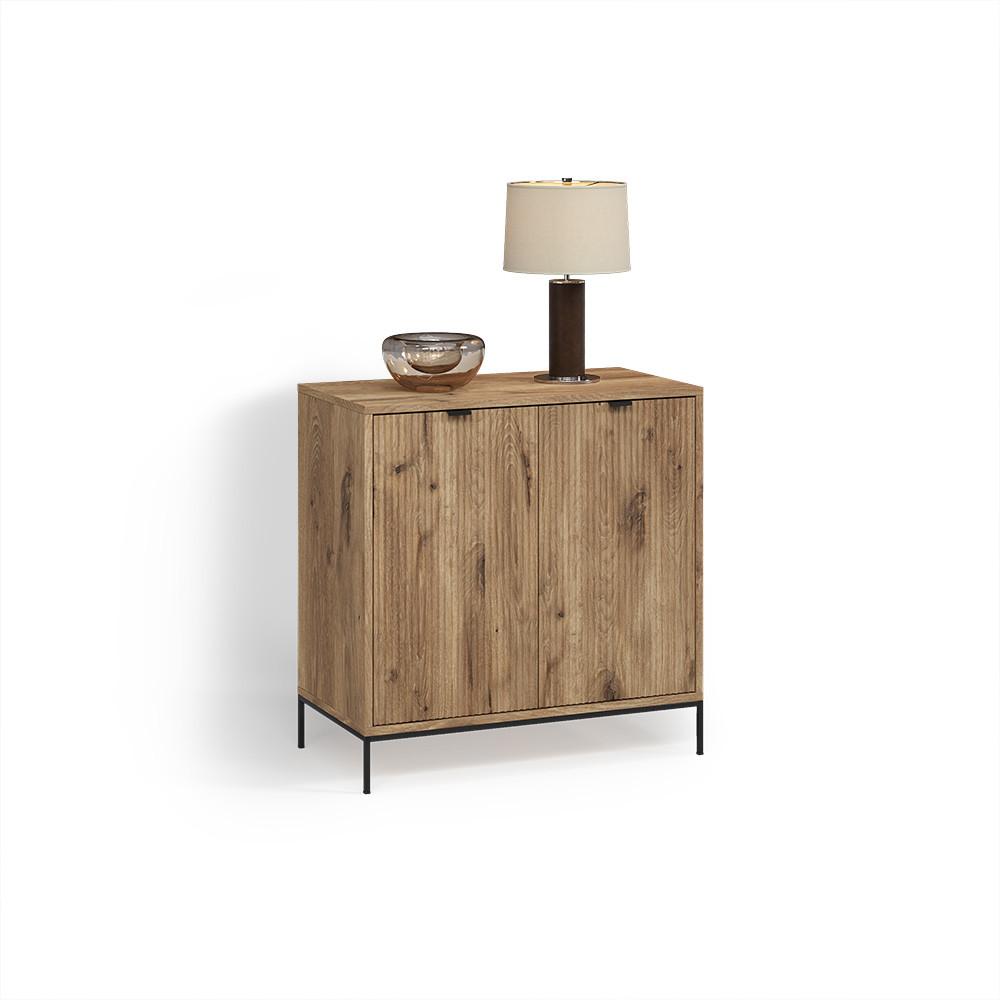 KOMMODE Aterno Viking Oak mit 2 Türen - Eichefarben, Holzwerkstoff (42/81.2/80cm) - Livinity®