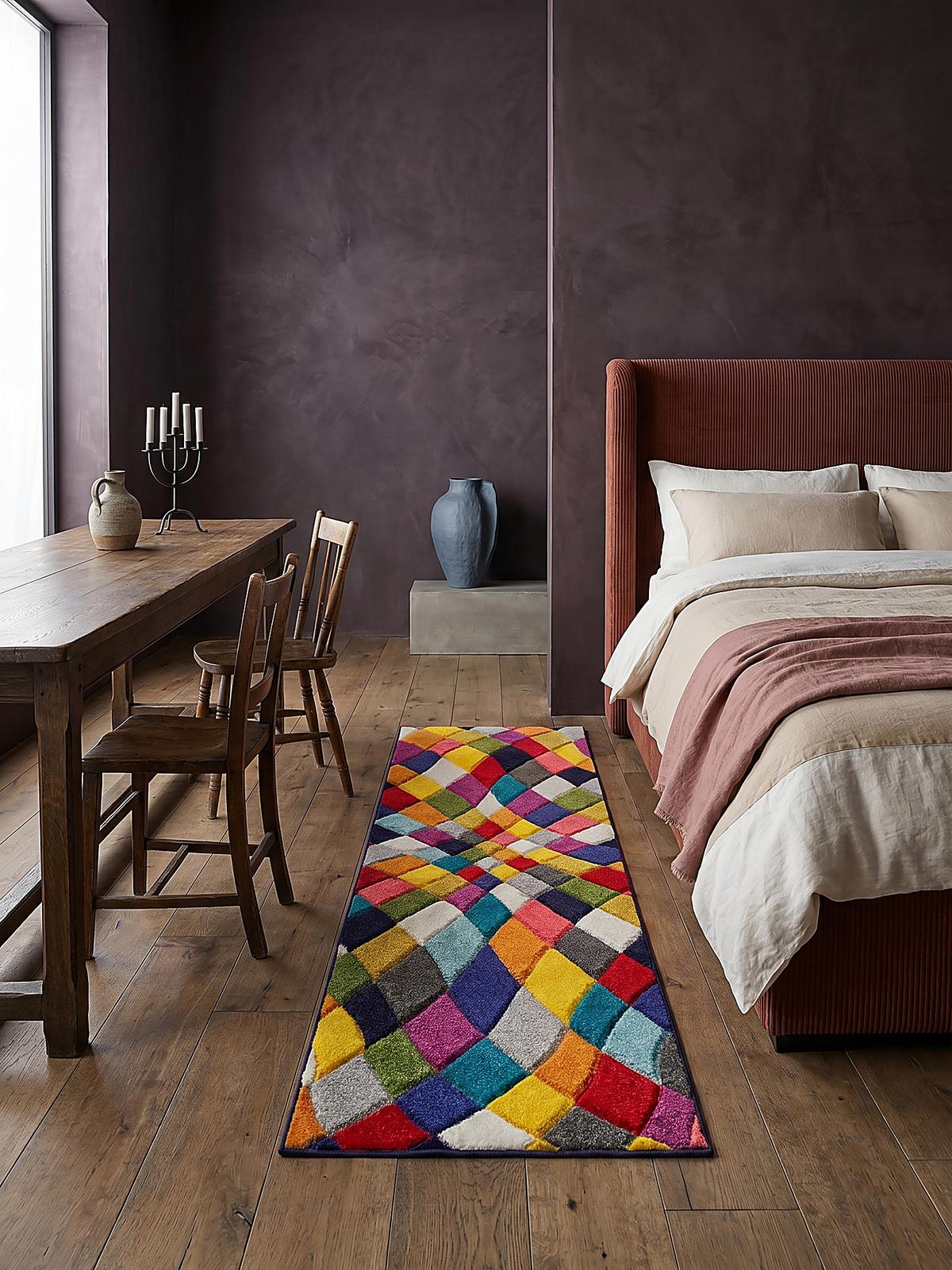 TEPPICH MEON, geometrisch, Florhöhe 11 mm, Bunt, 66 x 230 cm - Multicolor, Textil (66/230cm) - KADIMA DESIGN