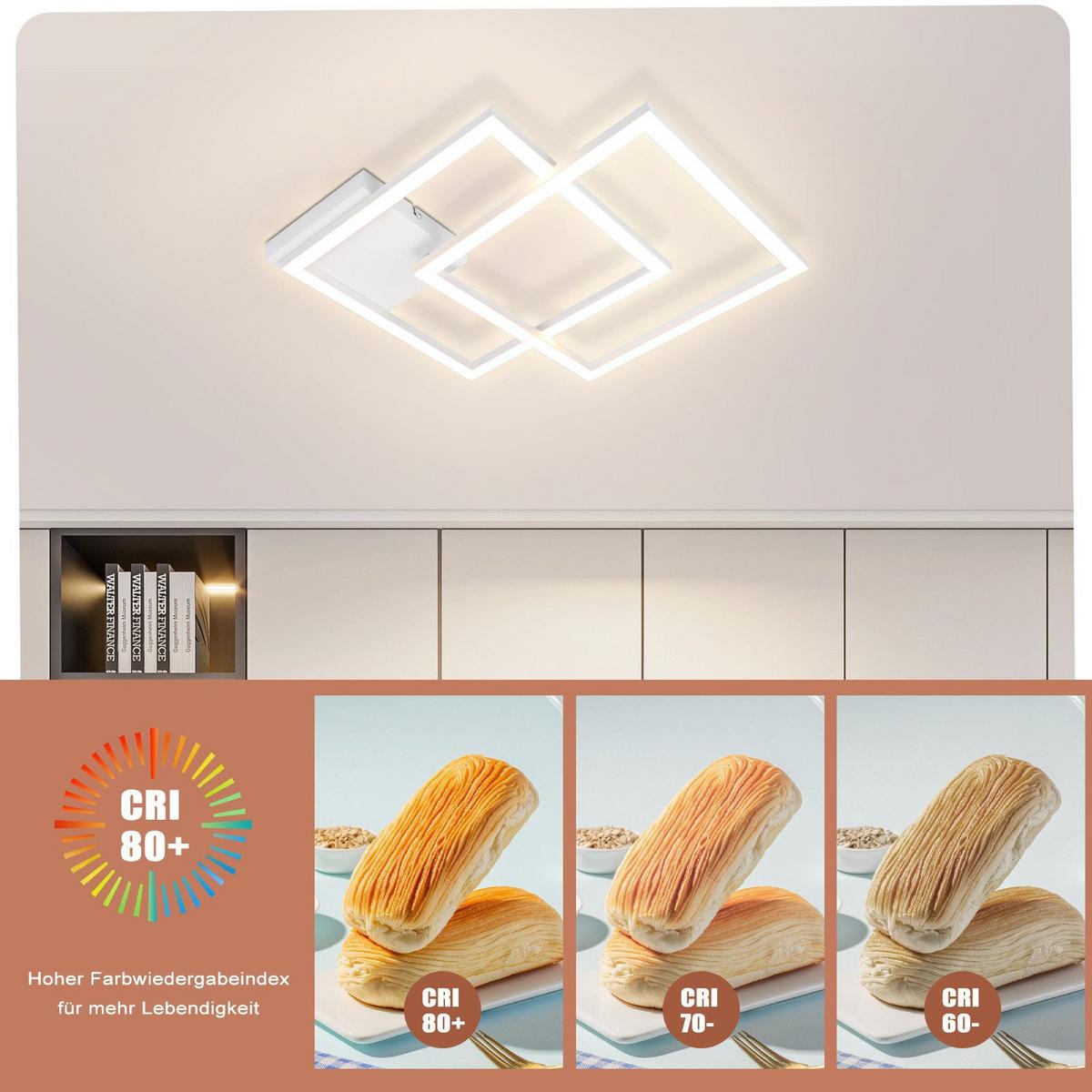 LED-DECKENLEUCHTE Mapes 46.1/46.1/5.8 cm - Weiß, Metall (46.1/46.1/5.8cm) - Nettlife