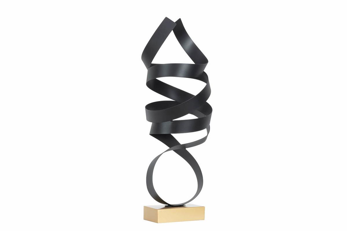 METALLSKULPTUR Schwarz 35/80 cm - Schwarz, Metall (2.5/80/20cm) - KUNSTLOFT