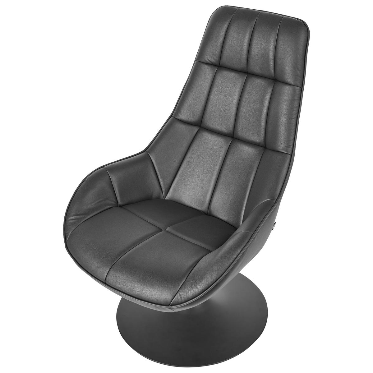 DREHSESSEL Kunstleder Schwarz Marstrand - Schwarz, Kunststoff/Metall (65/99/82cm) - Beliani