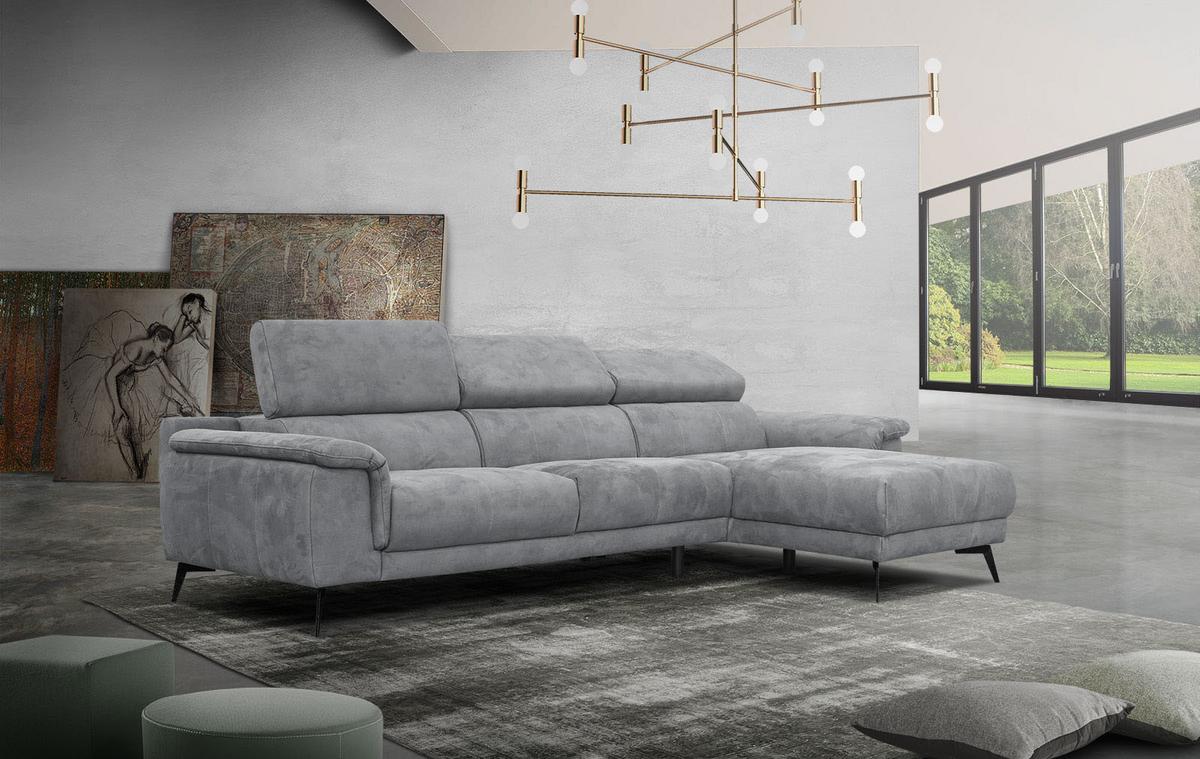 ECKSOFA FIERO 4-Sitzer, grau - Dunkelgrau/Schwarz, Holzwerkstoff/Textil (288/170cm) - Wozimo