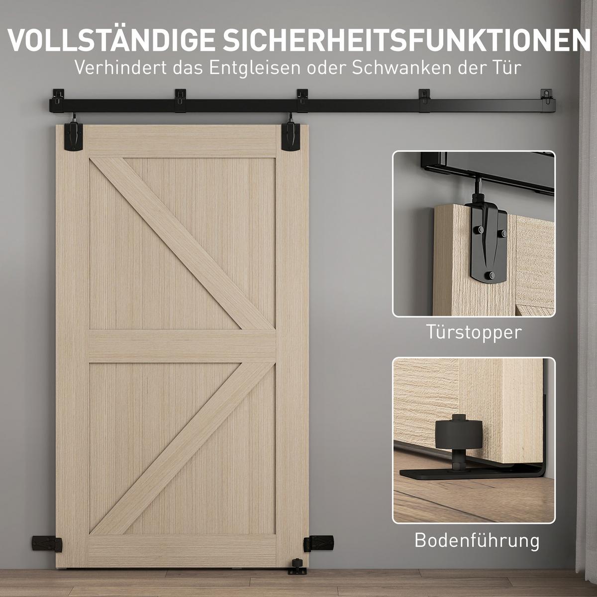 TÜRSCHIENENSYSTEM aus Kaltgewalztem-Karbonstahl Schwarz - Schwarz, Metall (4.7/6.1/244cm) - HOMCOM